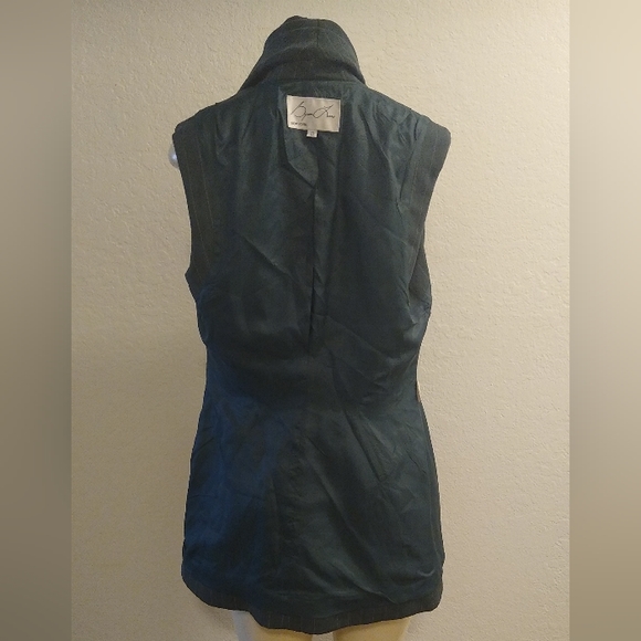 Byron Lars Deep Grayish Olive Green Long Vest 12 - Picture 6 of 16